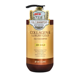 3W Clinic Collagen & Luxury Gold szampon do włosów z kolagenem 3w1 750ml