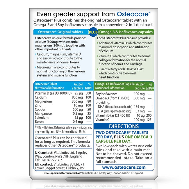 Vitabiotics Osteocare Plus Omega-3 & Soy Isoflavones suplement diety 84 tabletek/kapsułek
