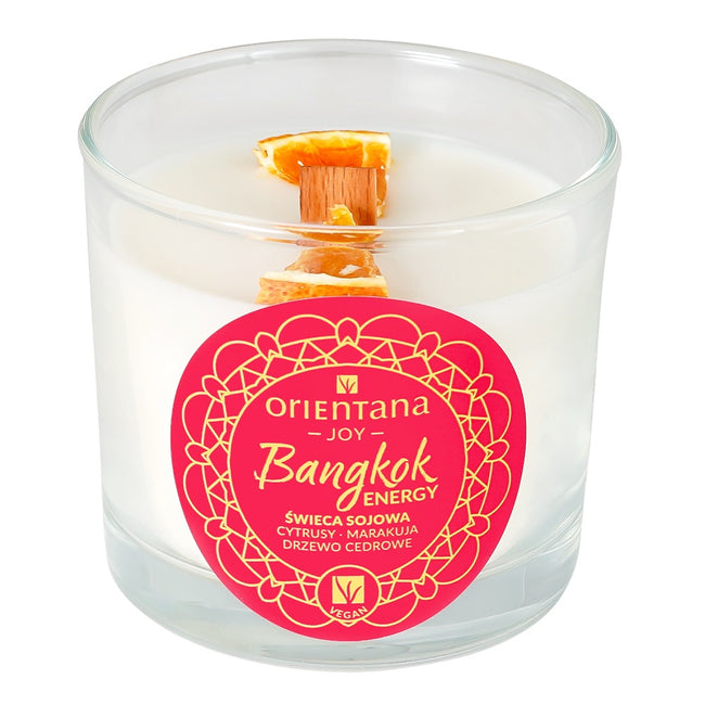 ORIENTANA Joy świeca sojowa z drewnianym knotem Bangkok Energy 110g