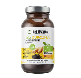 Big Nature Bio Curcuma + Piperine suplement diety 90 tabletek