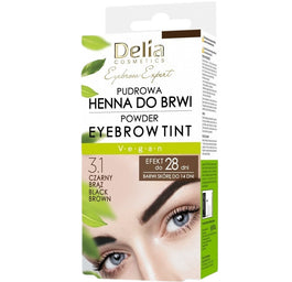 Delia Eyebrow Expert pudrowa henna do brwi 3.1 Czarny Brąz 4g