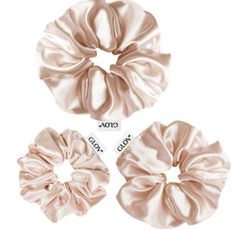 Glov Satin Scrunchies gumki do włosów S/M/L Champagne 3szt