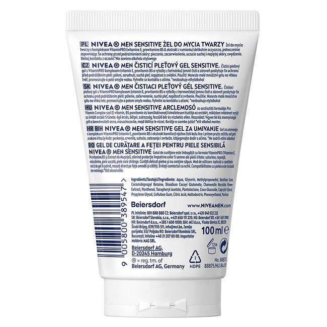 Nivea Men Sensitive żel do mycia twarzy 100ml