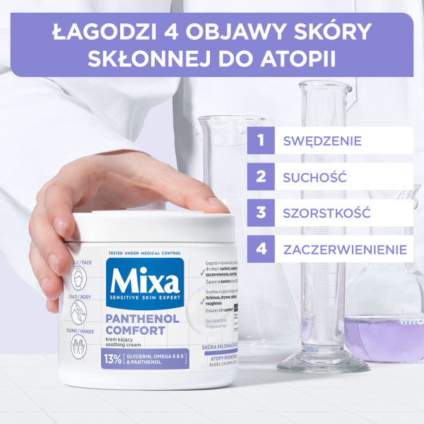 MIXA Panthenol Comfort kojący krem do twarzy dłoni i ciała 400ml