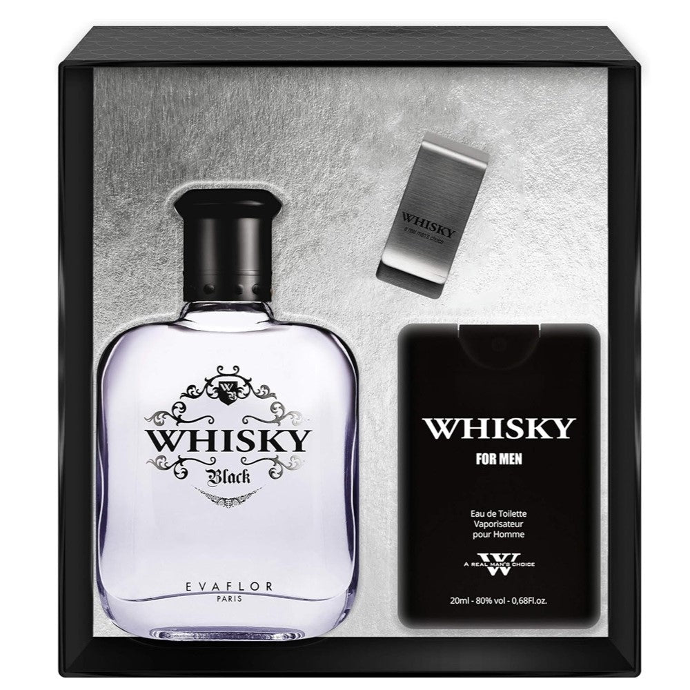 evaflor whisky black woda toaletowa 100 ml   zestaw