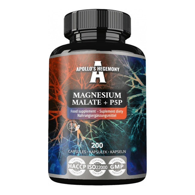 Apollo's Hegemony Magnesium Malate + P5P suplement diety 200 kapsułek