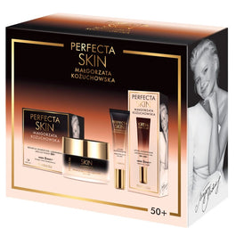 Perfecta Skin Małgorzata Kożuchowska 50+ zestaw ujędrniający krem na dzień i na noc 50ml + liftingująco-rozświetlający krem pod oczy i na powieki 15ml