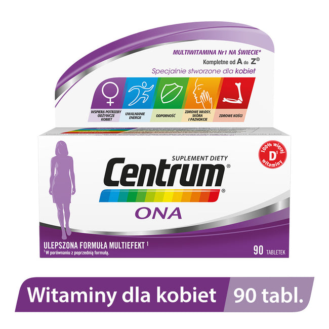 Centrum Ona witaminy i minerały dla kobiet suplement diety 90 tabletek