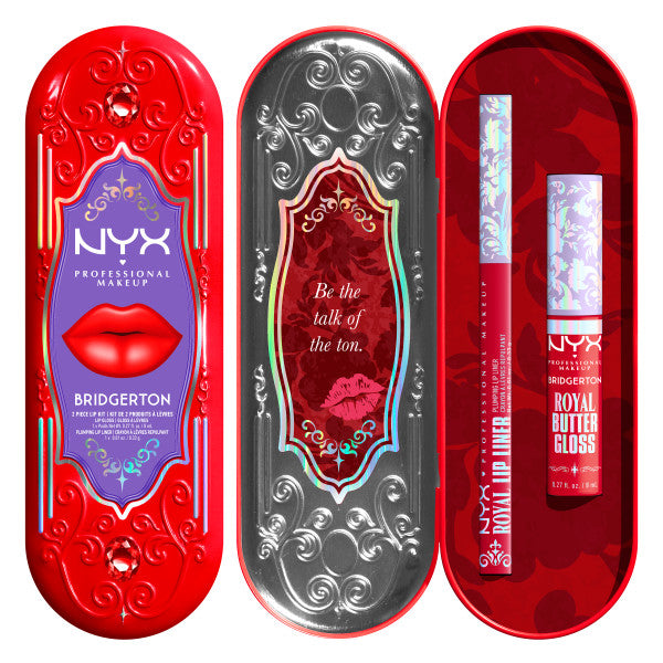 NYX Professional MakeUp Bridgerton Royal Treasures 2-Piece Lip Kit zestaw błyszczyk i konturówka 2szt.