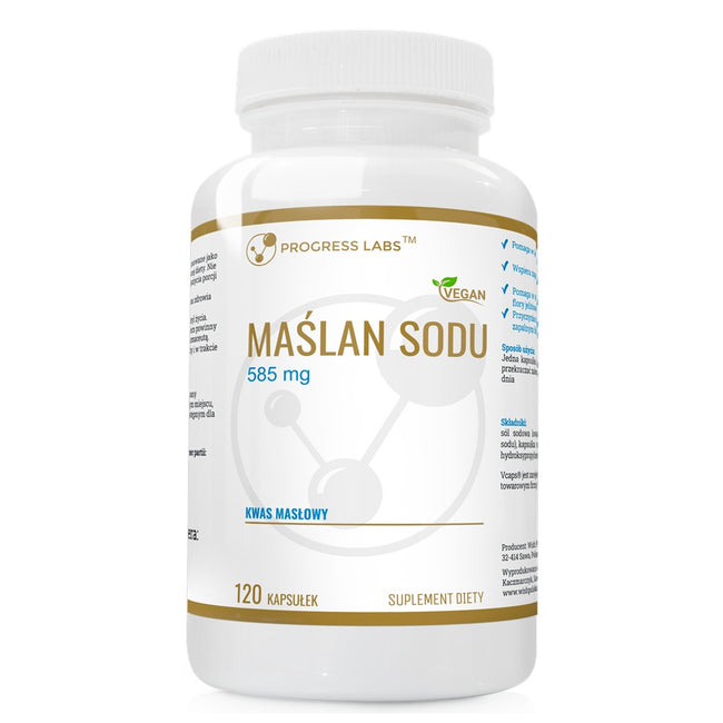Progress Labs Maślan sodu 585mg suplement diety 120 kapsułek
