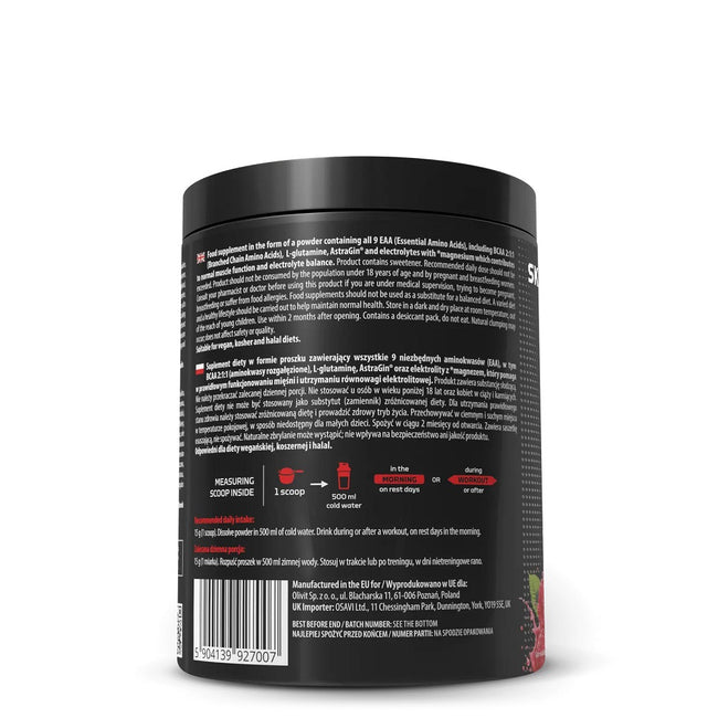 Skill Nutrition EAA + Electrolytes Raspberry suplement diety w proszku 450g