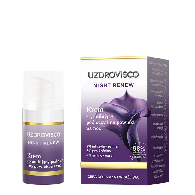 UZDROVISCO Night Renew krem stymulujący pod oczy i na powieki na noc 15ml