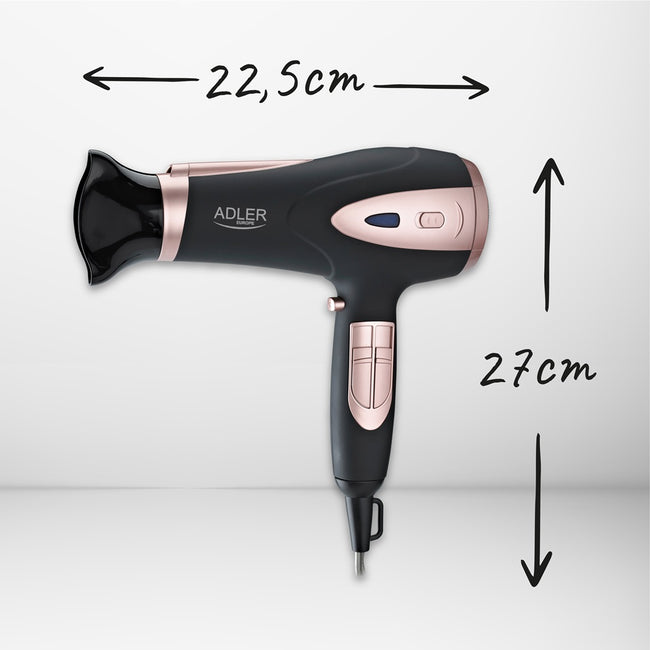 Adler Suszarka do włosów z dyfuzorem 2200W ION AD 2248 Czarna