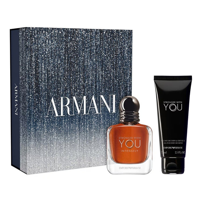 Giorgio Armani Stronger With You Intensely zestaw woda perfumowana spray 50ml + żel pod prysznic 75ml