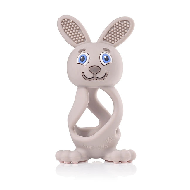 Brush-Baby Bobbie Bunny Teether zabawka-gryzak dla niemowląt Cappuccino Grey