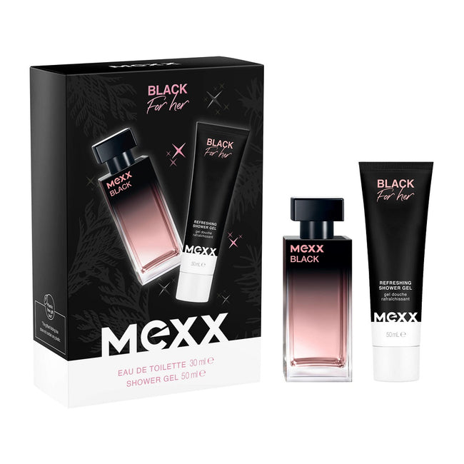 Mexx Black For Her zestaw woda toaletowa spray 30ml + żel pod prysznic 50ml