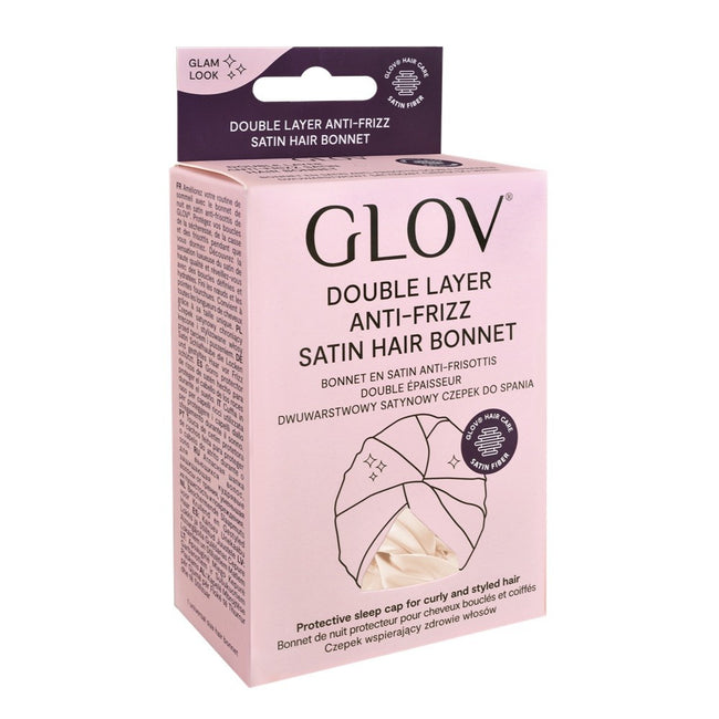Glov Dwuwarstwowy satynowy czepek do spania Champagne