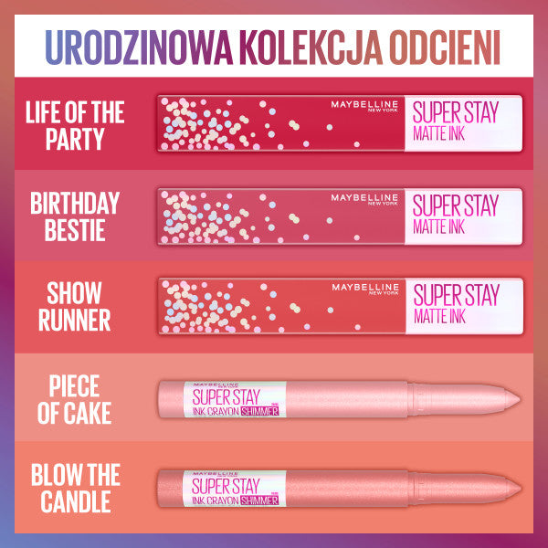 Maybelline Super Stay Matte Ink B-day Edition długotrwała pomadka do ust w płynie