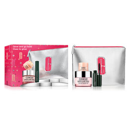 Clinique Glow and Go Bold zestaw intensywnie nawilżający krem do twarzy 50ml + krem pod oczy 5ml + tusz do rzęs 3.5ml + kosmetyczka
