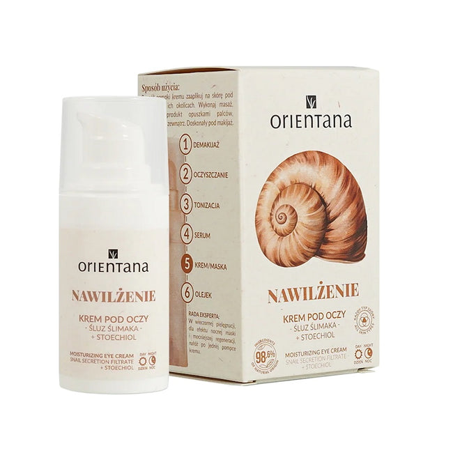 ORIENTANA Nawilżenie krem pod oczy Śluz Ślimaka i Stoechiol 15ml