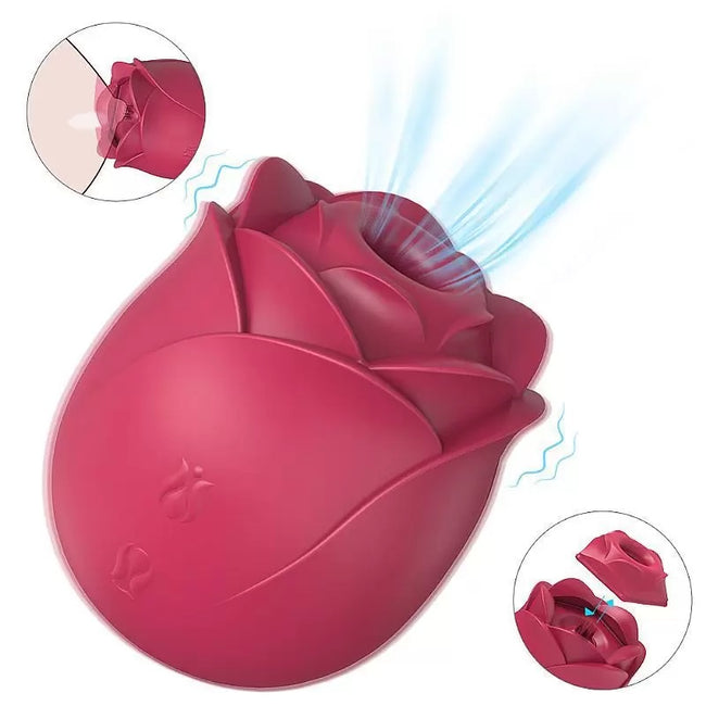 S-HANDE Immortal Flower 2 masażer intymny w kształcie róży z 9 trybami ssania Red