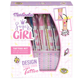 Martinelia Super Girl Body Art Tattoo zestaw długopisy do tatuażu 4szt + naklejki i szablony