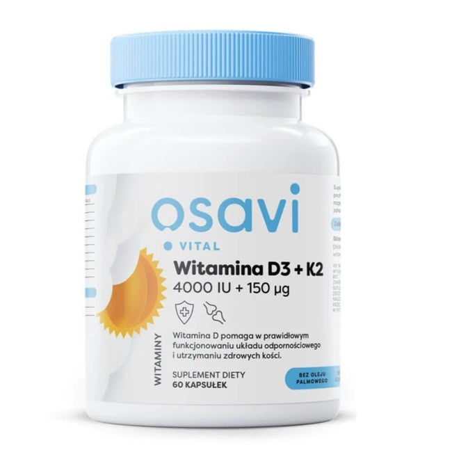 Osavi Witamina D3 + K2 4000IU + 150μg suplement diety 60 kapsułek