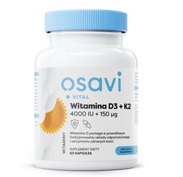 Osavi Witamina D3 + K2 4000IU + 150mcg suplement diety 60 kapsułek