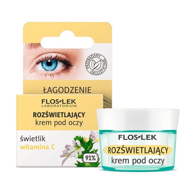 Floslek Rozświetlający krem pod oczy ze świetlikiem i witaminą C 15ml