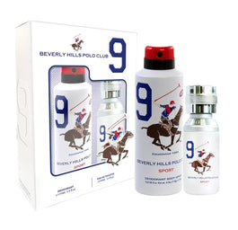 Beverly Hills Polo Club Men Sport Nine zestaw woda toaletowa spray 100ml + dezodorant spray 175ml