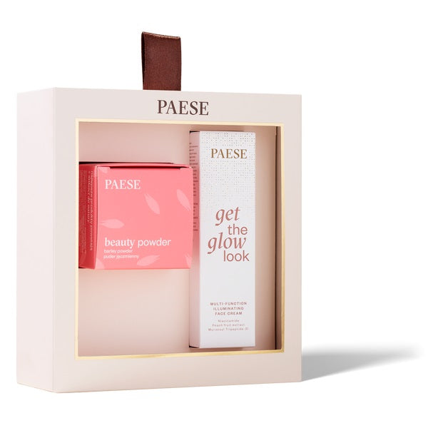 Paese All About The Base 01 zestaw rozświetlający krem do twarzy 30ml + sypki puder jęczmienny 10g