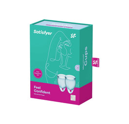 Satisfyer Feel Confident Menstrual Cup zestaw kubeczków menstruacyjnych 15ml + 20ml Light Blue