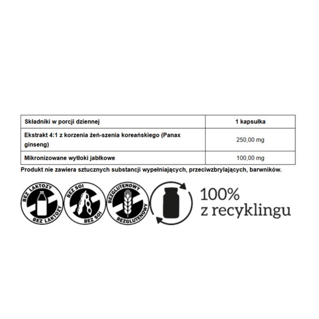 Pharmovit Żeń-szeń koreański 250mg suplement diety 90 kapsułek