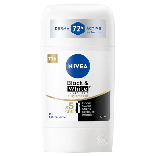 Nivea Black&White Invisible Silky Smooth antyperspirant w sztyfcie 50ml