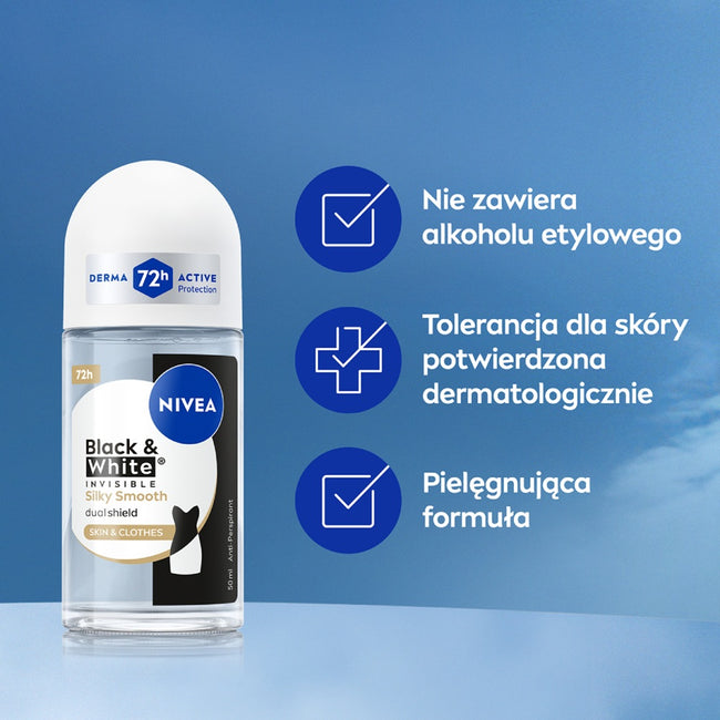 Nivea Black & White Invisible Silky Smooth antyperspirant w kulce 50ml