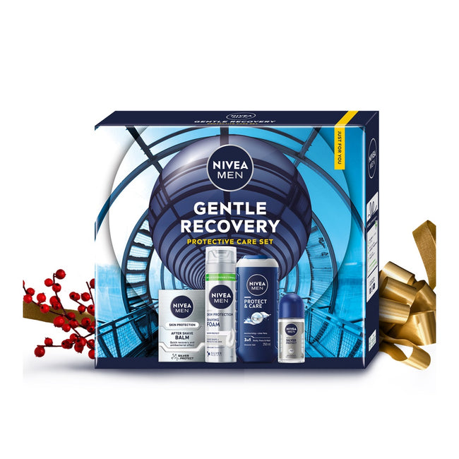 Nivea Men Gentle Recovery zestaw pianka do golenia 200ml + balsam po goleniu 100ml + żel pod prysznic 3w1 250ml + antyperspirant roll-on 50ml