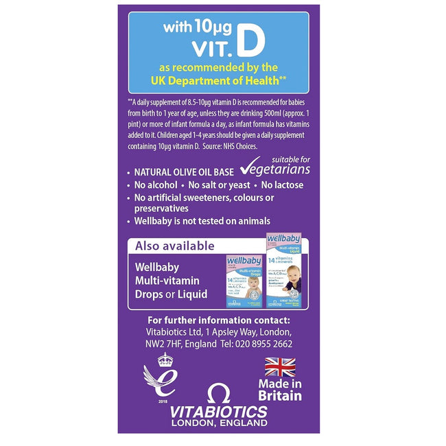 Vitabiotics Wellbaby Vitamin D Drops witamina D w kroplach 30ml