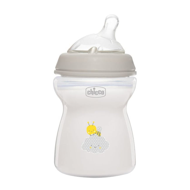 Chicco NaturalFeeling butelka plastikowa ze smoczkiem silikonowym przepływ średni 2m+ 250ml