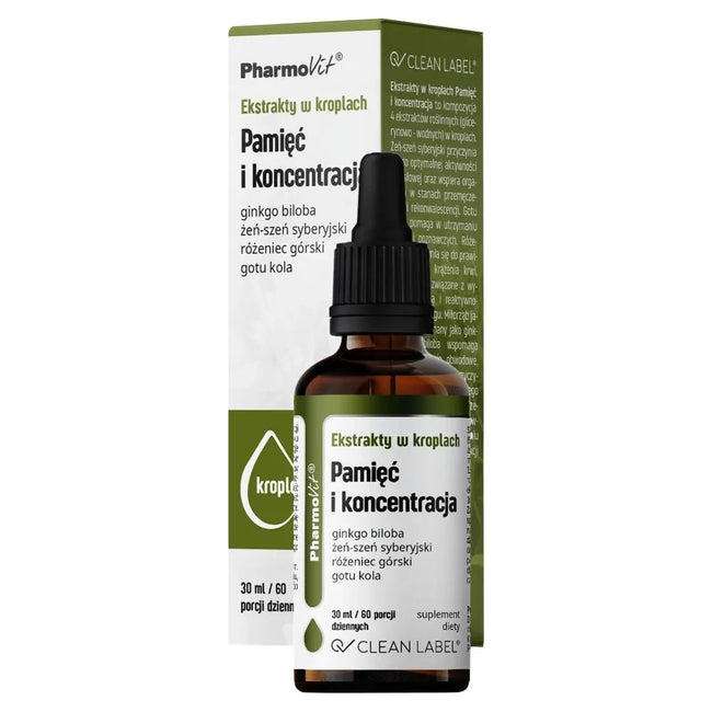 Pharmovit Pamięć i koncentracja suplement diety w kroplach 30ml