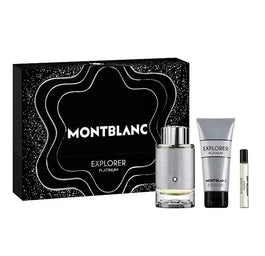 Mont Blanc Explorer Platinum zestaw woda perfumowana spray 100ml + miniatura wody perfumowanej 7.5ml + żel pod prysznic 100ml