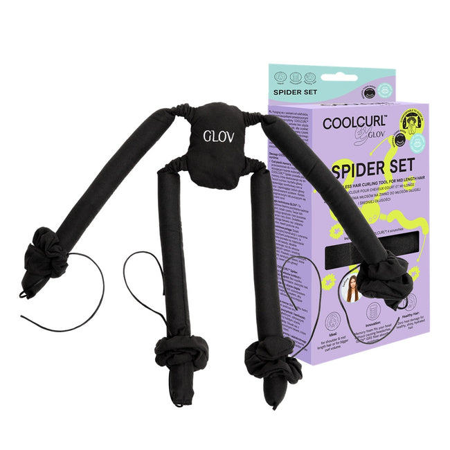 Glov CoolCurl Spider Set wałki do kręcenia włosów na zimno do włosów długiej i średniej długości Black 4szt