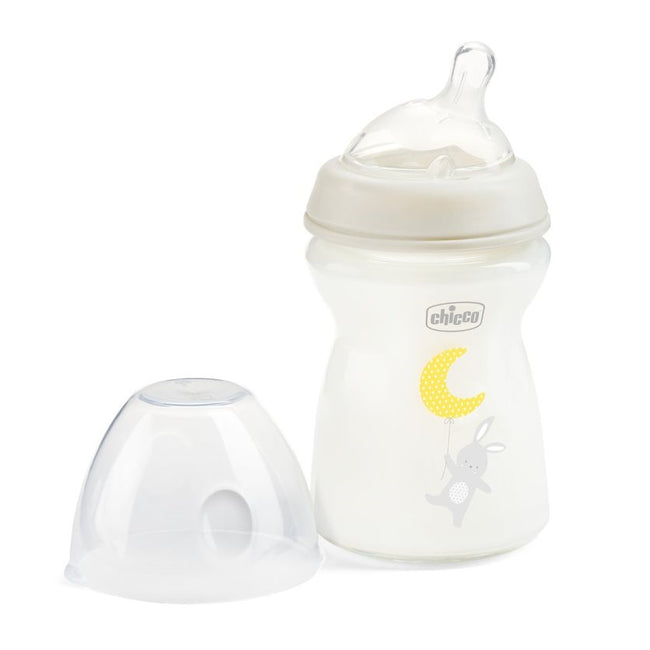 Chicco NaturalFeeling butelka szklana ze smoczkiem silikonowym przepływ wolny 0m+ 250ml