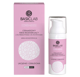 BasicLab Complementis ceramidowy krem regenerujący o lekkiej konsystencji z 5% prebiotykiem i 3% pantenolem Ukojenie i Odbudowa 50ml