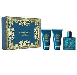 Versace Eros zestaw woda toaletowa spray 50ml + balsam po goleniu 50ml + żel pod prysznic 50ml