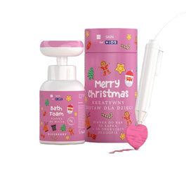 HiSkin Kids Merry Christmas kreatywny zestaw dla dzieci różowa pianka do mycia rąk Jagodowa 300ml + długopis 3D 1szt