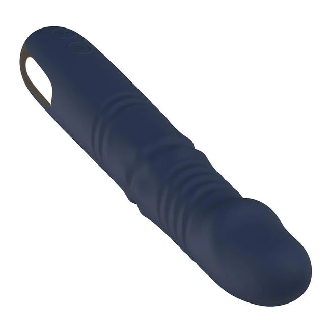 Dream Toys Goddess Collection Afrodite wibrator z funkcją ruchu góra-dół i obracającymi się kuleczkami Granatowy