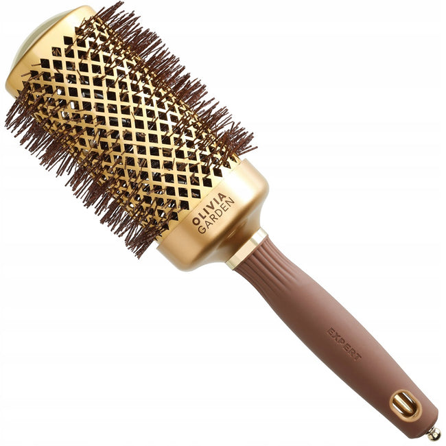 Olivia Garden Expert Blowout Shine szczotka do modelowania i suszenia włosów Gold/Brown 55mm