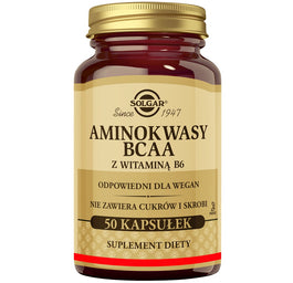 Solgar Aminokwasy BCAA z witaminą B6 suplement diety 50 kapsułek