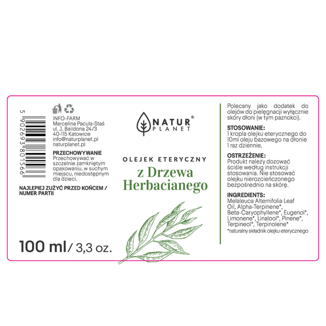 Natur Planet Olejek eteryczny z drzewa herbacianego 100ml