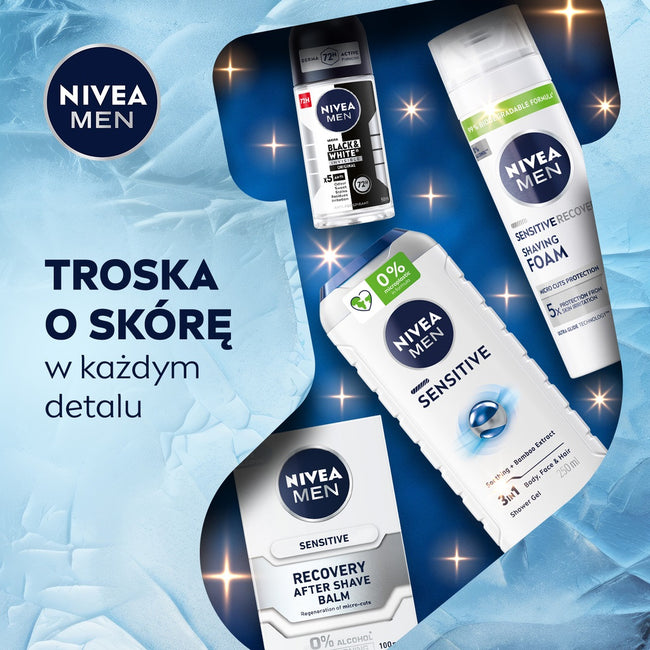 Nivea Men Gentle Touch zestaw pianka do golenia 200ml + balsam po goleniu 100ml + żel pod prysznic 3w1 250ml + antyperspirant roll-on 50ml